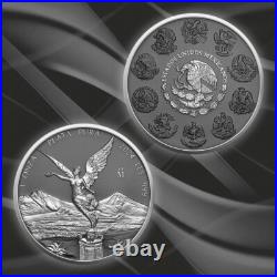 2024 Mexico Libertad Silver Ring with Ruthenium Gild with Quadrum Sleeve & COA