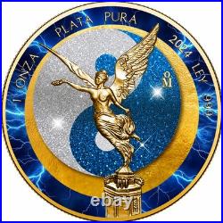 2024 Mexico Libertad Sun & Moon Electric Blue Storm Edition 1 oz Silver Coin 2024 Mexico Libertad Sun & Moon Electric Blue Storm Edition 1 oz Silver Coin