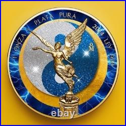2024 Mexico Libertad Sun & Moon Electric Blue Storm Edition 1oz Silver Coin