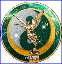 2024 Mexico Libertad Sun & Moon Electric Green Storm Edition 1oz SilverCoin 2024 Mexico Libertad Sun & Moon Electric Green Storm Edition 1oz SilverCoin