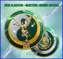 2024 Mexico Libertad Sun & Moon Electric Green Storm Edition 1oz SilverCoin 2024 Mexico Libertad Sun & Moon Electric Green Storm Edition 1oz SilverCoin
