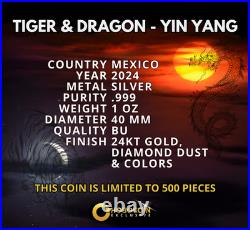 2024 Mexico Libertad Tiger & Dragon Yin Yang Edition 1 oz Silver Coin 2024 Mexico Libertad Tiger & Dragon Yin Yang Edition 1 oz Silver Coin