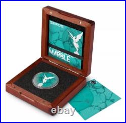 2024 Mexico Libertad Turquoise Marble 1oz Silver Coin Ceramic Coated COA&BOX