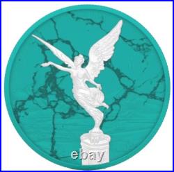 2024 Mexico Libertad Turquoise Marble 1oz Silver Coin Ceramic Coated COA&BOX