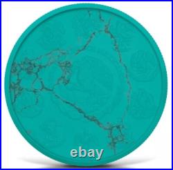 2024 Mexico Libertad Turquoise Marble 1oz Silver Coin Ceramic Coated COA&BOX