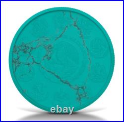 2024 Mexico Libertad Turquoise & White Marble Coin 1 oz. 999 Silver box with coa