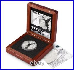 2024 Mexico Libertad White & Black Marble Coin 1oz Silver COA WithWooden Box