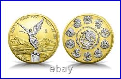 2024 Mexico Libertad Yellow Gold and White Rhodium Edition 1 oz Silver Coin