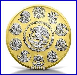 2024 Mexico Libertad Yellow Gold and White Rhodium Edition 1 oz Silver Coin