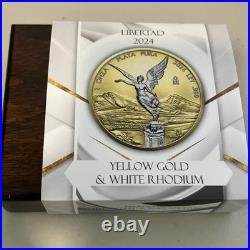 2024 Mexico Libertad Yellow Gold and White Rhodium Edition 1 oz Silver Coin