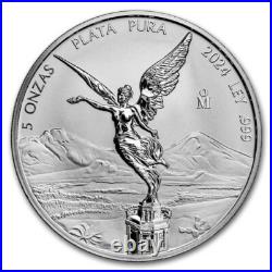 2024 Mexico REVERSE Proof Silver Libertad 5 oz Coin in Mint Capsule 2024 Mexico REVERSE Proof Silver Libertad 5 oz Coin in Mint Capsule