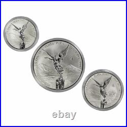 2024 Mexico Reverse Proof Libertad 3-Coin Set 8 Troy oz. 999 Fine Silver