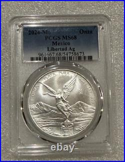 2024 Mexico Silver LIBERTAD 1 oz 999 Silver Coin PCGS MS 68 SEE PHOTOS