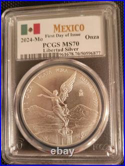 2024 Mo S1-ONCE MEXICO LIBERTAD WINGED VICTORY PCGS MS-70 FDOI RARE R2 TOP POP