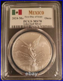 2024 Mo S1-ONCE MEXICO LIBERTAD WINGED VICTORY PCGS MS-70 FDOI RARE R2 TOP POP