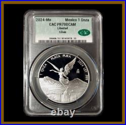 2024 Mo S1-ONCE MEXICO LIBERTAD WINGED VICTORY PCGS PR70-DC CAC RARE R4 TOP POP