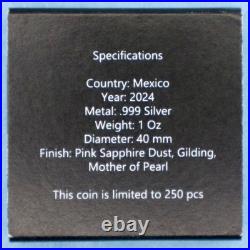 2024 Pearl & Sapphire Libertad, 1 Oz 0.999 Fine Silver, Only 250 Minted