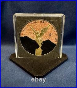 2024Mexico Libertad Black & Orange Diamond Dust 1oz Silver Coin (Only 250 Made!)