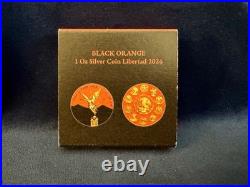 2024Mexico Libertad Black & Orange Diamond Dust 1oz Silver Coin (Only 250 Made!) 2024Mexico Libertad Black & Orange Diamond Dust 1oz Silver Coin (Only 250 Made!)