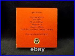 2024Mexico Libertad Black & Orange Diamond Dust 1oz Silver Coin (Only 250 Made!)
