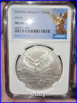 2025 Mexico 1 oz Silver Libertad NGC MS69 Only 500 Mintage NO SPOTS
