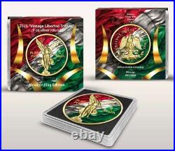 2025 Vintage Libertad Tribute 1oz Silver. 999 Intaglio Mint Mexican Flag Edition 2025 Vintage Libertad Tribute 1oz Silver. 999 Intaglio Mint Mexican Flag Edition