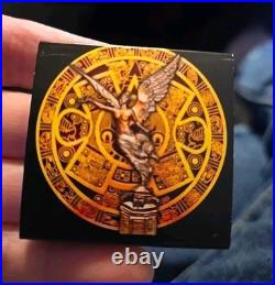 3D-2023 1 Oz. 999 Silver Mexico Libertad Aztec Calendar Colored 40m Coin 75/100