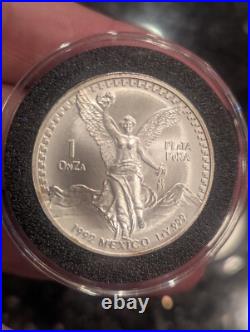 3X 1992 1 Oz 999 SILVER MEXICO Libertad Pura Plata Coin Limited Mint Round NICE
