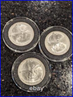 3X 1993 1 Oz 999 SILVER MEXICO Libertad Pura Plata Coin Limited Mint Round WOW 3X 1993 1 Oz 999 SILVER MEXICO Libertad Pura Plata Coin Limited Mint Round WOW
