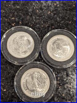 3X 1993 1 Oz 999 SILVER MEXICO Libertad Pura Plata Coin Limited Mint Round WOW 3X 1993 1 Oz 999 SILVER MEXICO Libertad Pura Plata Coin Limited Mint Round WOW