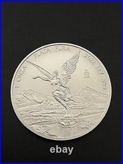 5x2022 Mexico Libertad 1oz Silver. 999 Coin FREE CAPSULE Beautiful Coin