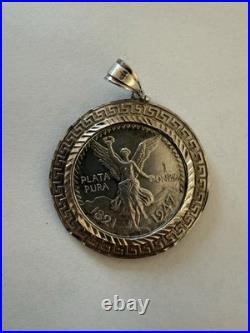 Antiqued Mexico Libertad Tribute Silver Round 1oz 999 1821-1947 Centenario Plata