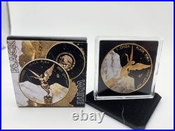BLACK & WHITE GOLDEN MARBLE 1 Oz Silver Coin Mexico 2024