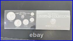 Banco de Mexico Libertad Colleccion Monedas de Plata Pura 5 Coin Set