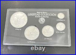 Banco de Mexico Libertad Colleccion Monedas de Plata Pura 5 Coin Set