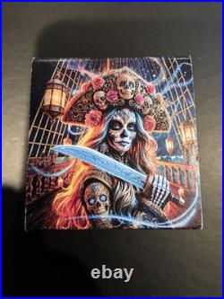 Colorized 2024 Mexico Libertad -Dia de los Muertos Corsair 1 Ounce Silver #226