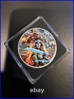 Colorized 2024 Mexico Libertad -Dia de los Muertos Corsair 1 Ounce Silver #226