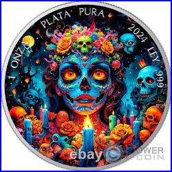 DIA DE LOS MUERTOS Nightmare Libertad 1 Oz Silver Coin Mexico 2024 DIA DE LOS MUERTOS Nightmare Libertad 1 Oz Silver Coin Mexico 2024