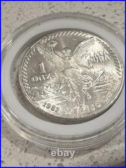 First year issue 1982 Mexican Libertad 1 oz. 999 Silver Bullion Coin Uncertified