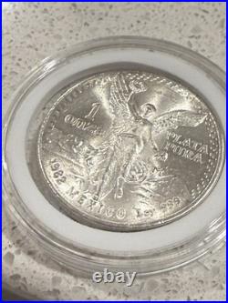First year issue 1982 Mexican Libertad 1 oz. 999 Silver Bullion Coin Uncertified