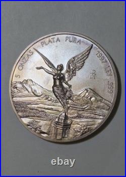 Free Gold! 1997 5oz Mexican Libertad. 999 Silver