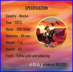 Germania Color 2023 Mexico Libertad Native American Edition 1 oz Silver Coin