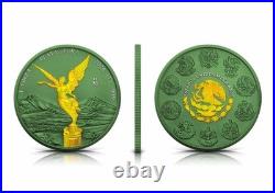 Germania Colorized 2024 Libertad Space Green Hologram 1 oz Silver (399 Mintage)