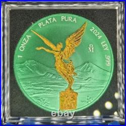 Germania Colorized 2024 Libertad Space Green Hologram 1 oz Silver (399 Mintage)