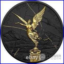 LIBERTAD Black and Gold Marble 1 Oz Silver Coin Mexico 2024