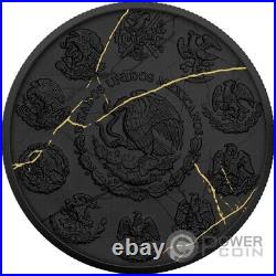 LIBERTAD Black and Gold Marble 1 Oz Silver Coin Mexico 2024