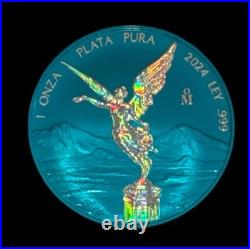 LIBERTAD Space Blue 1 Oz Silver Coin Mexico 2024 LIBERTAD Space Blue 1 Oz Silver Coin Mexico 2024