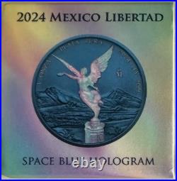 LIBERTAD Space Blue 1 Oz Silver Coin Mexico 2024 LIBERTAD Space Blue 1 Oz Silver Coin Mexico 2024