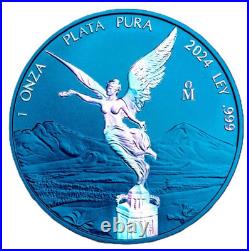 LIBERTAD Space Blue 1 Oz Silver Coin Mexico 2024 LIBERTAD Space Blue 1 Oz Silver Coin Mexico 2024