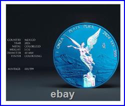 LIBERTAD Space Blue 1 Oz Silver Coin Mexico 2024 LIBERTAD Space Blue 1 Oz Silver Coin Mexico 2024